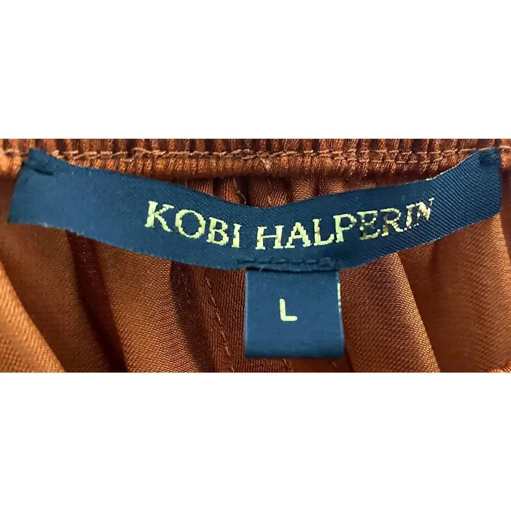 Kobi Halperin Women's‎ A Line Flowy Split Front Slit Skirt Elastic Waist Pockets